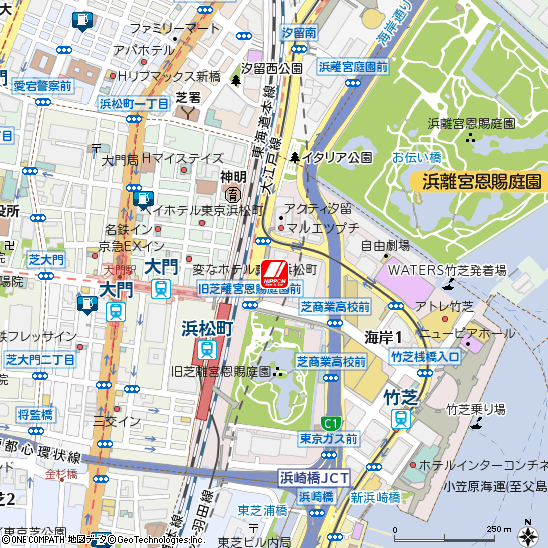 浜松町駅前付近の地図